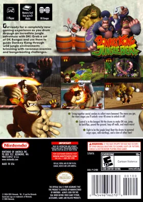 Donkey Kong Jungle Beat box cover back